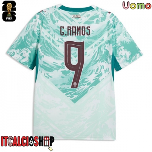 Portogallo Goncalo Ramos #9 Seconda Maglia Mondiali 2026 Manica Corta